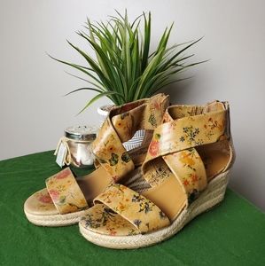 Patricia Nash- Floral Open Toe Wedge Sandals